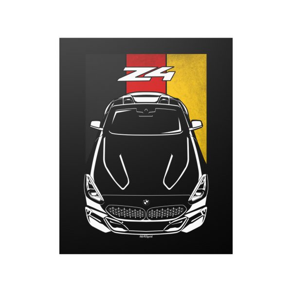 BMW Z4 2019-2024 Poster - Germany Flag Print 16 x 20 inch by Auto Art Apparel