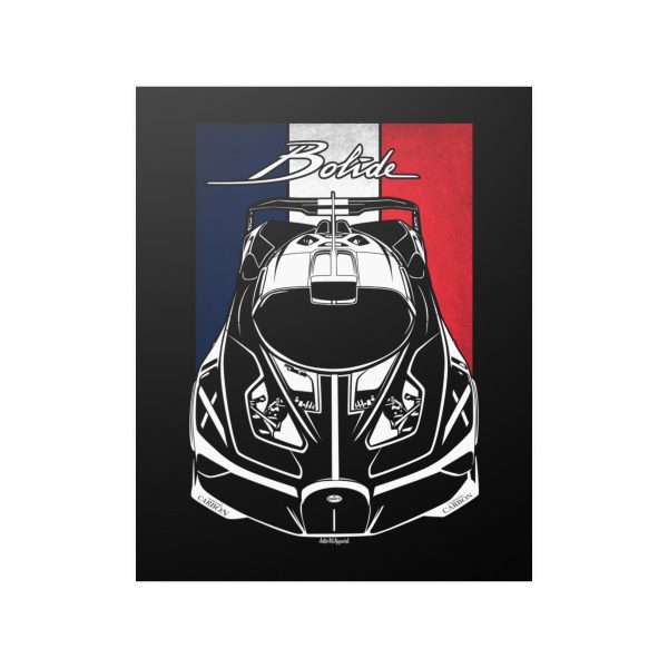 Bugatti Bolide Poster - France Flag Print 16 x 20 inch by Auto Art Apparel