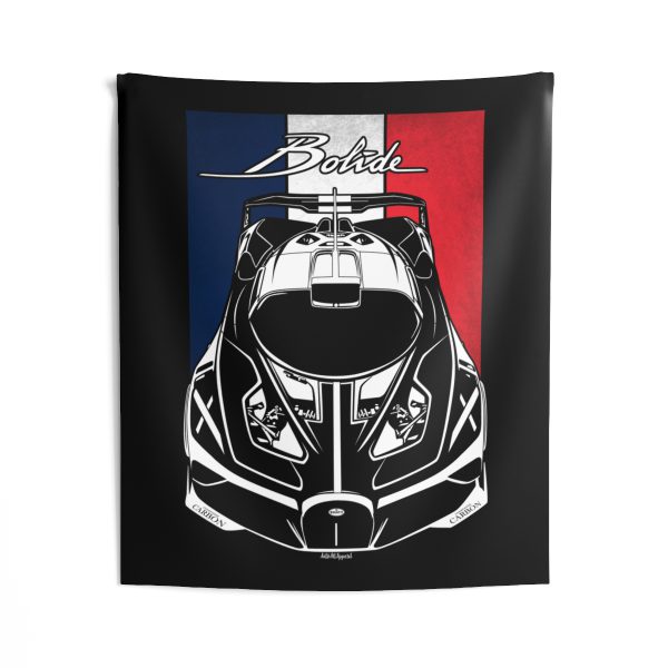 Bugatti Bolide Tapestry - France Flag Wall Art 50 x 60 inch by Auto Art Apparel