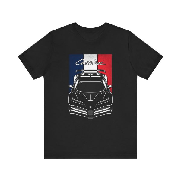 Bugatti Centodieci T-shirt - France Flag Shirt Black by Auto Art Apparel