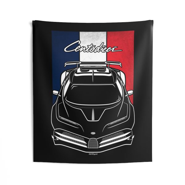 Bugatti Centodieci Tapestry - France Flag Wall Art 50 x 60 inch by Auto Art Apparel