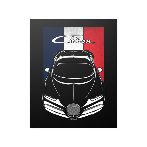Bugatti Chiron Poster - France Flag Print 16 x 20 inch by Auto Art Apparel