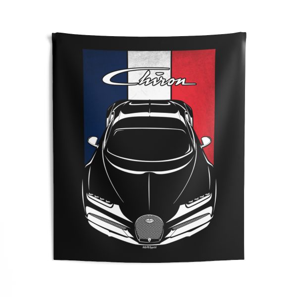 Bugatti Chiron Tapestry - France Flag Wall Art 50 x 60 inch by Auto Art Apparel
