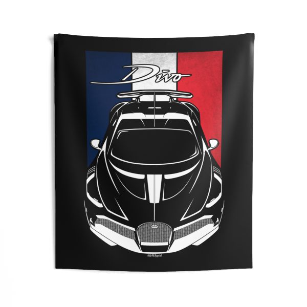 Bugatti Divo Tapestry - France Flag Wall Art 50 x 60 inch by Auto Art Apparel