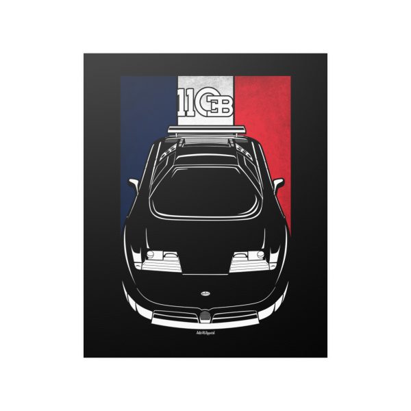 Bugatti EB110 Poster - France Flag Print 16 x 20 inch by Auto Art Apparel