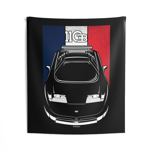 Bugatti EB110 Tapestry - France Flag Wall Art 50 x 60 inch by Auto Art Apparel