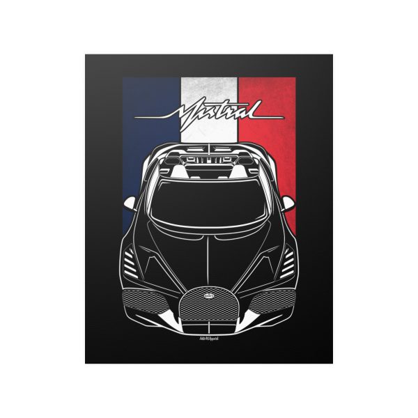 Bugatti Mistral Poster - France Flag Print 16 x 20 inch by Auto Art Apparel