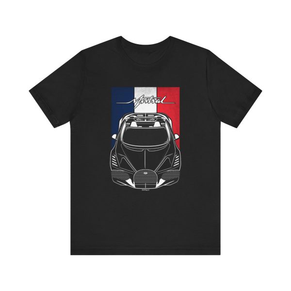 Bugatti Mistral T-shirt - France Flag Shirt Black by Auto Art Apparel