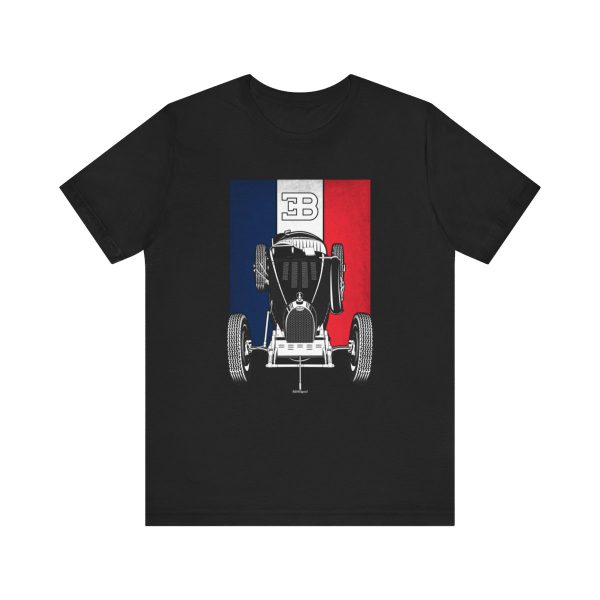 Bugatti Type 35 T-shirt - France Flag Shirt Black by Auto Art Apparel