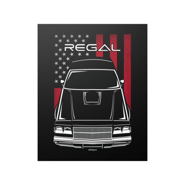 Buick Regal 1981-1987 Poster - US Flag Print 16 x 20 inch by Auto Art Apparel