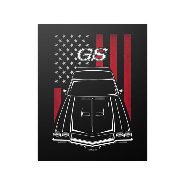 Buick Skylark GS 2nd gen Poster - US Flag Print 16 x 20 inch by Auto Art Apparel
