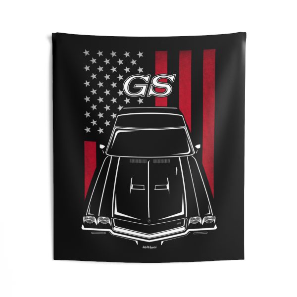 Buick Skylark GS 2nd gen Tapestry - US Flag Wall Art 50 x 60 inch by Auto Art Apparel