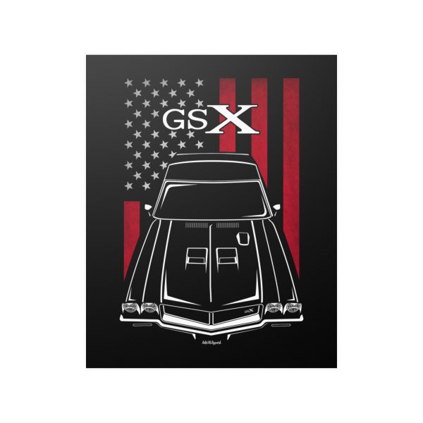 Buick Skylark GSX 2nd gen Poster - US Flag Print 16 x 20 inch by Auto Art Apparel