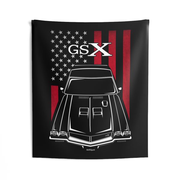 Buick Skylark GSX 2nd gen Tapestry - US Flag Wall Art 50 x 60 inch by Auto Art Apparel