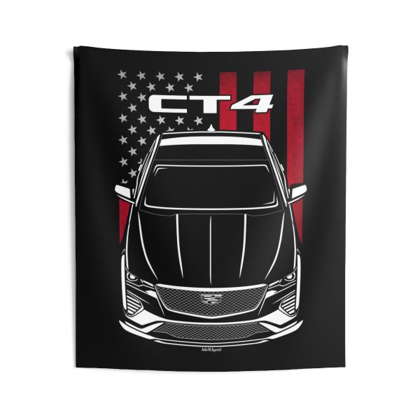 Cadillac CT4 V 2020-2024 Tapestry - US Flag Wall Art 50 x 60 inch by Auto Art Apparel
