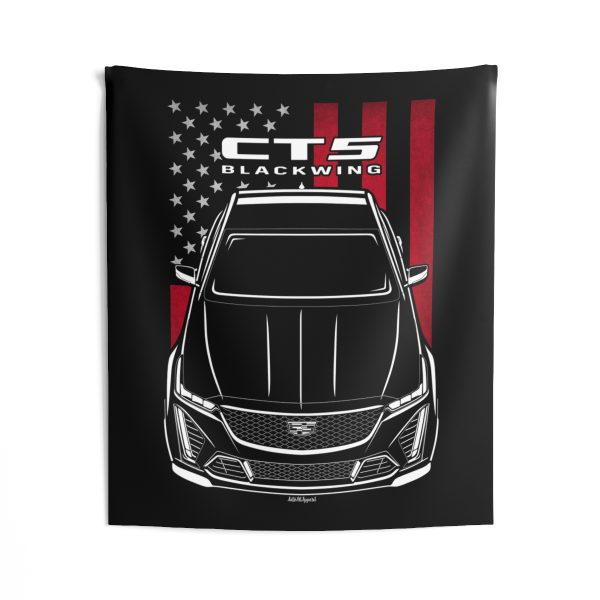 Cadillac CT5 V Blackwing Tapestry - US Flag Wall Art 50 x 60 inch by Auto Art Apparel