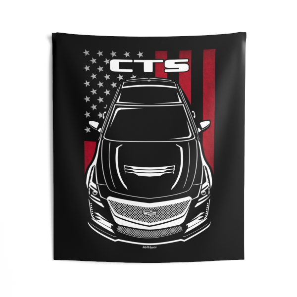 Cadillac CTS V 2016-2019 Tapestry - US Flag Wall Art 50 x 60 inch by Auto Art Apparel