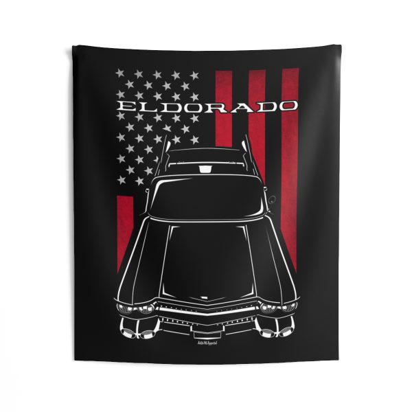Cadillac Eldorado Biarritz Convertible 1959 Tapestry - US Flag Wall Art 50 x 60 inch by Auto Art Apparel
