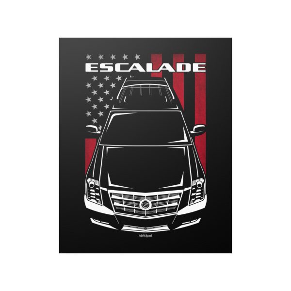 Cadillac Escalade 2007-2014 Poster - US Flag Print 16 x 20 inch by Auto Art Apparel