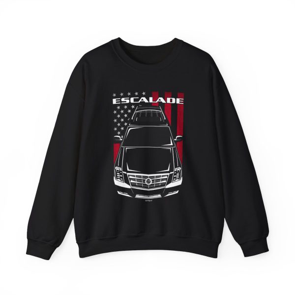 Cadillac Escalade 2007-2014 Sweatshirt - US Flag Crewneck Black by Auto Art Apparel