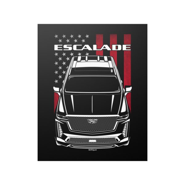 Cadillac Escalade 2021-2024 Poster - US Flag Print 16 x 20 inch by Auto Art Apparel