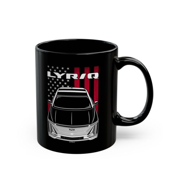 Cadillac Lyriq Mug - US Flag Coffee Mug 11 oz by Auto Art Apparel