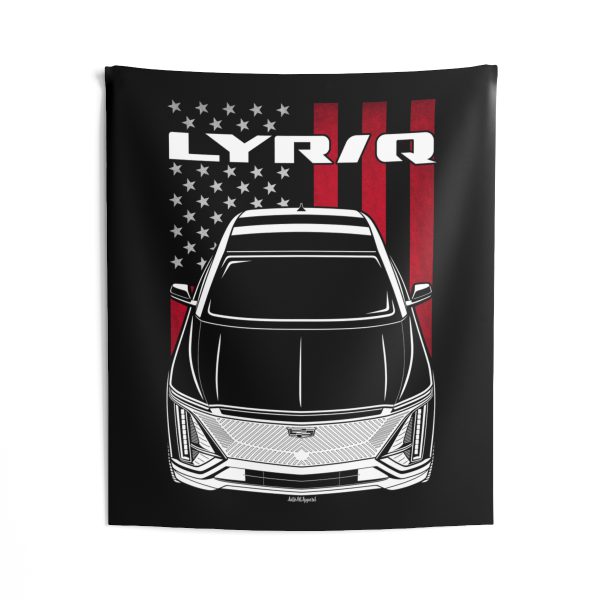 Cadillac Lyriq Tapestry - US Flag Wall Art 50 x 60 inch by Auto Art Apparel