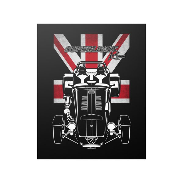 Caterham Superlight R500 Black Stripes Poster - UK Flag Print 16 x 20 inch by Auto Art Apparel