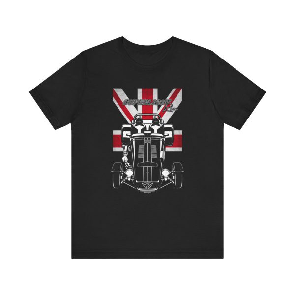 Caterham Superlight R500 Black Stripes T-shirt - UK Flag Shirt by Auto Art Apparel