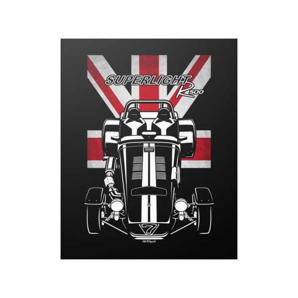 Caterham Superlight R500 White Stripes Poster - UK Flag Print 16 x 20 inch by Auto Art Apparel