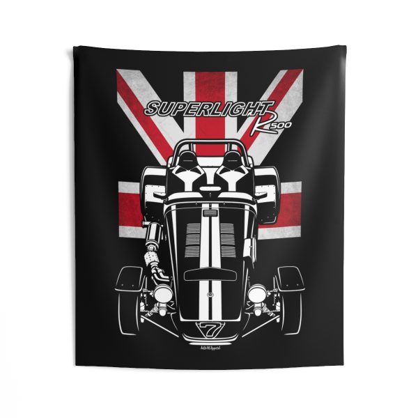 Caterham Superlight R500 White Stripes Tapestry - UK Flag Wall Art 50 x 60 inch by Auto Art Apparel