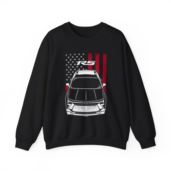 Chevrolet Blazer EV RS 2023-2024 Sweatshirt - US Flag Crewneck Black by Auto Art Apparel