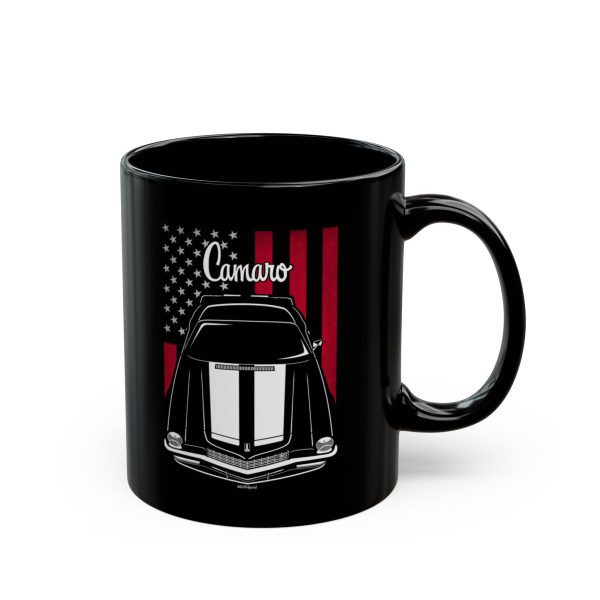 Chevrolet Camaro 2nd gen 1970 White Stripes Mug - US Flag Coffee Mug 11 oz by Auto Art Apparel