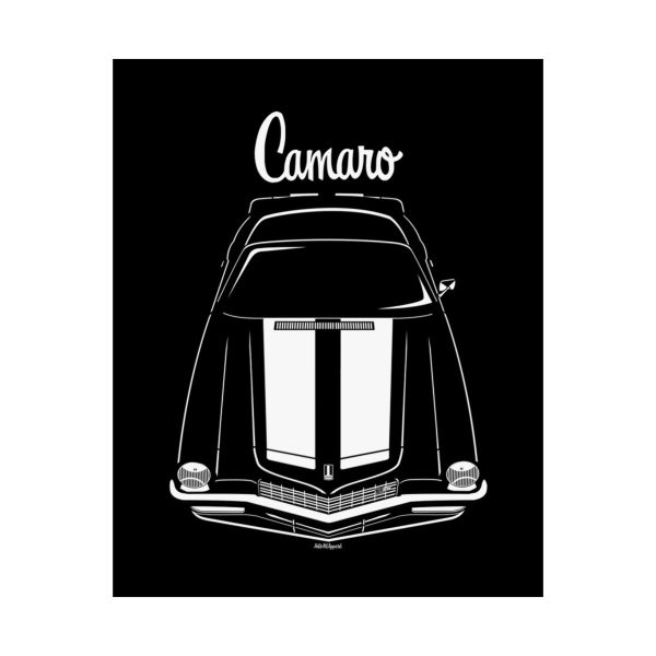 Chevrolet Camaro 2nd gen 1970 White Stripes Poster 16 x 20 inch by Auto Art Apparel