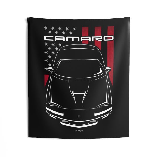 Chevrolet Camaro 4th gen 1993-1997 Tapestry - US Flag Wall Art 50 x 60 inch by Auto Art Apparel