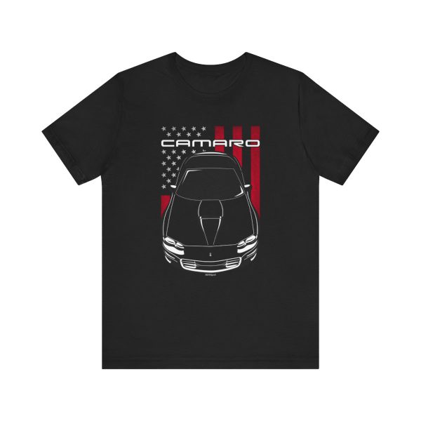 Chevrolet Camaro 4th gen 1998-2002 T-shirt - US Flag Shirt by Auto Art Apparel
