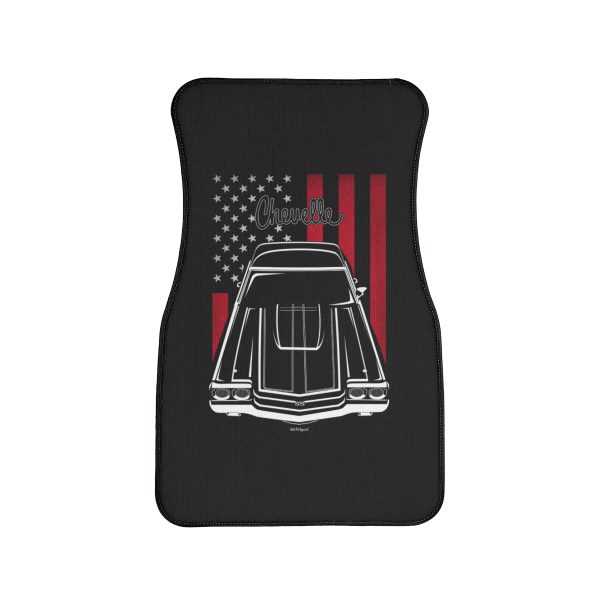 Chevrolet Chevelle SS 1970 Black Stripes Car Mat - US Flag Floor Mats Front Carpet Floor Mats by Auto Art Apparel