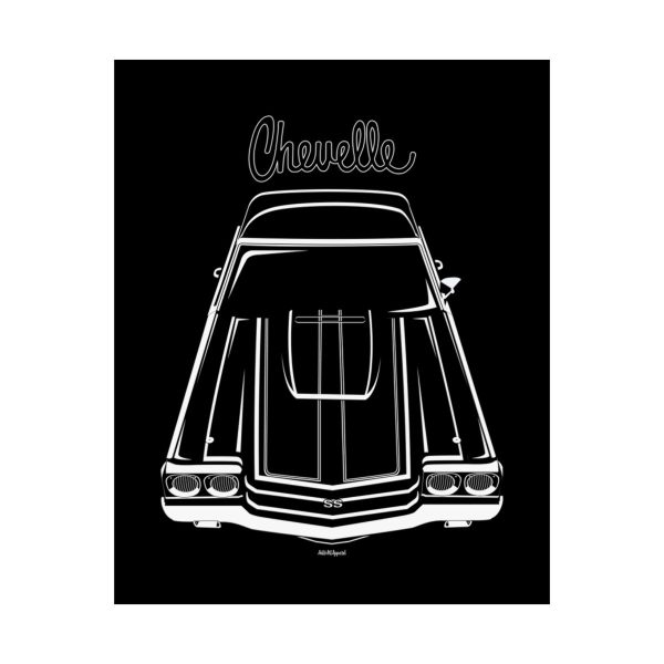 Chevrolet Chevelle SS 1970 Black Stripes Poster 16 x 20 inch by Auto Art Apparel