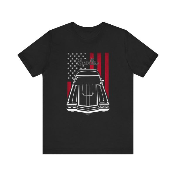 Chevrolet Chevelle SS 1970 Black Stripes T-shirt - US Flag Shirt by Auto Art Apparel