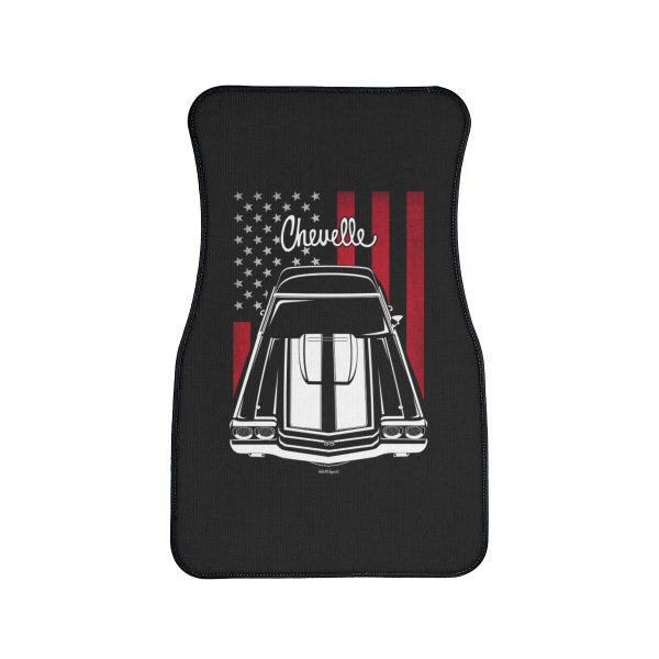 Chevrolet Chevelle SS 1970 White Stripes Car Mat - US Flag Floor Mats Front Carpet Floor Mats by Auto Art Apparel