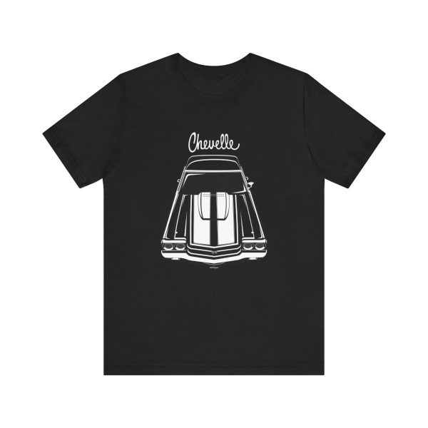 Chevrolet Chevelle SS 1970 White Stripes T-shirt Black by Auto Art Apparel