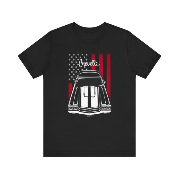 Chevrolet Chevelle SS 1970 White Stripes T-shirt - US Flag Shirt by Auto Art Apparel