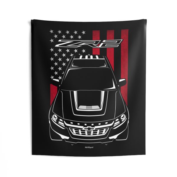 Chevrolet Colorado ZR2 Tapestry - US Flag Wall Art 50 x 60 inch by Auto Art Apparel