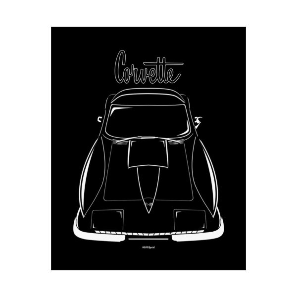Chevrolet Corvette C2 Stingray Black Stripe Poster 16 x 20 inch by Auto Art Apparel