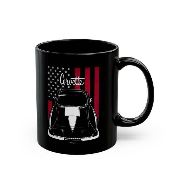 Chevrolet Corvette C2 Stingray White Stripe Mug - US Flag Coffee Mug 11 oz by Auto Art Apparel