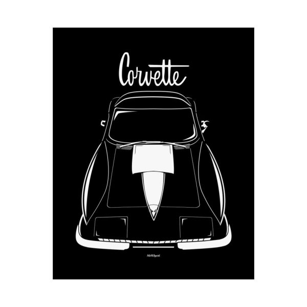 Chevrolet Corvette C2 Stingray White Stripe Poster 16 x 20 inch by Auto Art Apparel
