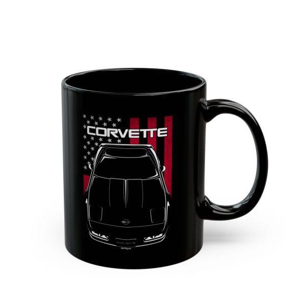 Chevrolet Corvette C4 Mug - US Flag Coffee Mug 11 oz by Auto Art Apparel