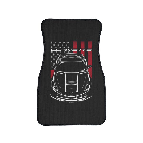 Chevrolet Corvette C7 Stingray Car Mat - US Flag Floor Mats Front Carpet Floor Mats by Auto Art Apparel