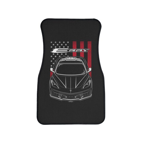 Chevrolet Corvette C8 E Ray 2024 Car Mat - US Flag Floor Mats Front Carpet Floor Mats by Auto Art Apparel