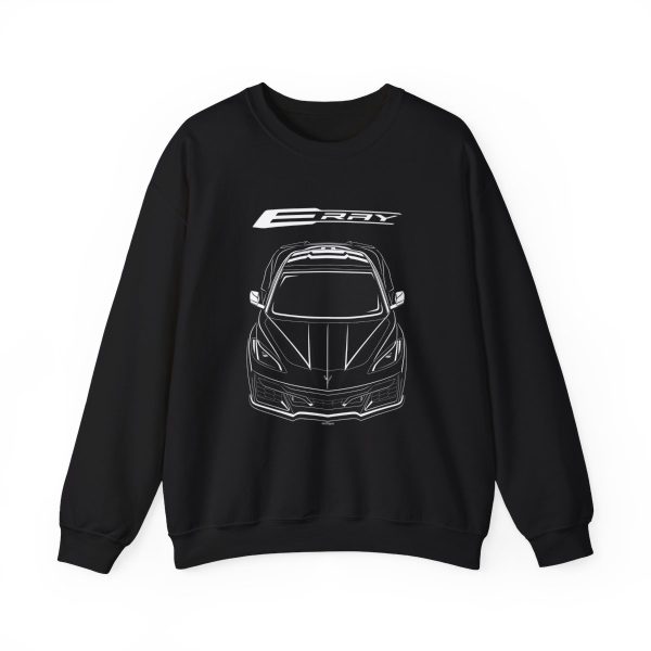 Chevrolet Corvette C8 E Ray 2024 Crewneck Sweatshirt Black by Auto Art Apparel